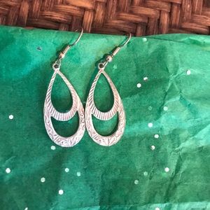 Etched Sterling Silver Earrings